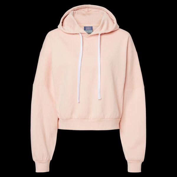 Women's Sueded Fleece Crop Hooded Sweatshirt Thumbnail