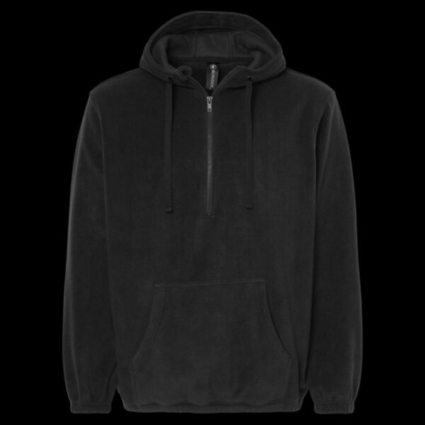 Men's Polar Fleece Quarter-Zip Hooded Pullover Thumbnail