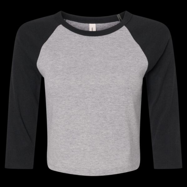 Women's Micro Rib Three-Quarter Raglan Sleeve Baby Tee Thumbnail