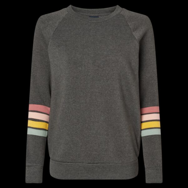 Women's Striped Sleeves Crewneck Sweatshirt Thumbnail