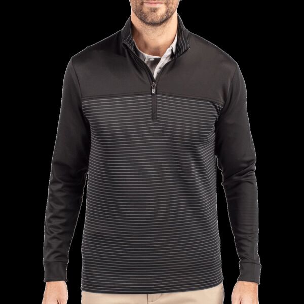 Cutter & Buck Traverse Stripe Stretch Quarter Zip Mens Big and Tall Pullover Thumbnail