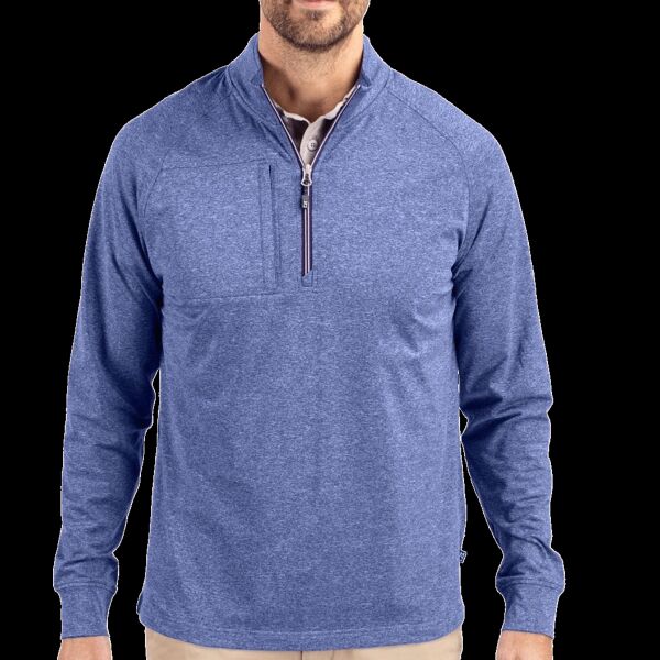 Cutter & Buck Adapt Eco Knit Heather Mens Big & Tall Quarter Zip Pullover Thumbnail
