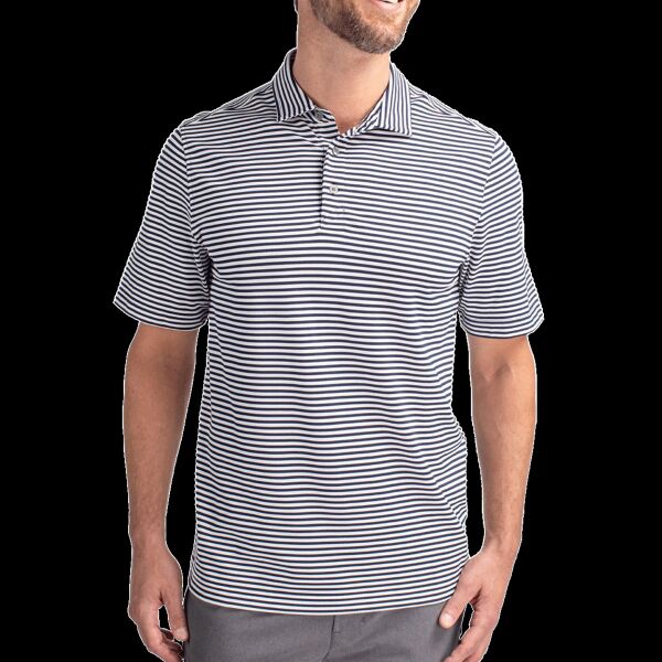 Cutter & Buck Virtue Eco Pique Stripe Recycled Mens Big and Tall Polo Thumbnail