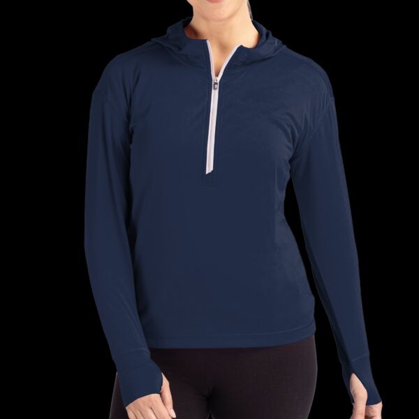 Cutter & Buck Daybreak Eco Recycled Womens Half Zip Hoodie Thumbnail