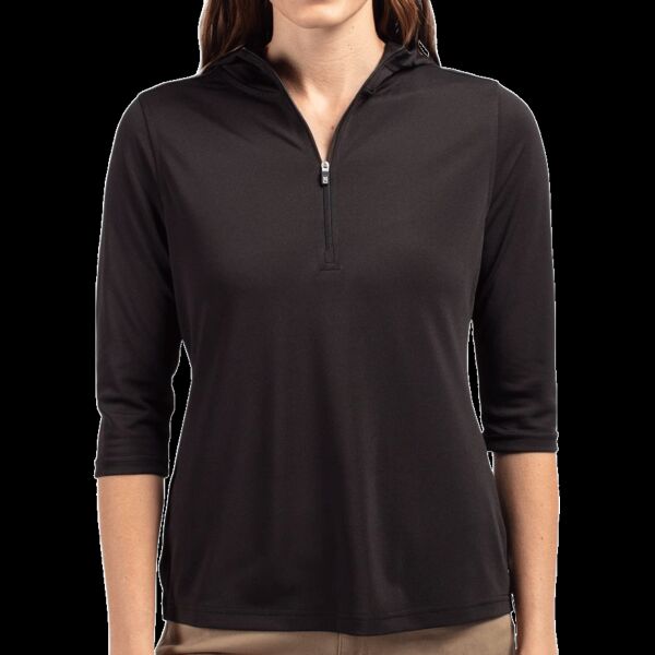 Cutter & Buck Virtue Eco Pique Recycled Half Zip Pullover Womens Hoodie Thumbnail