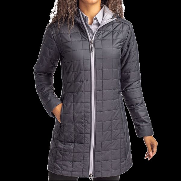 Cutter & Buck Rainier PrimaLoft  Womens Eco Insulated Hooded Long Coat Thumbnail