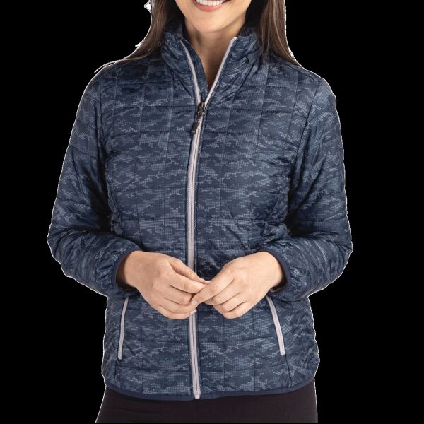 Cutter & Buck Rainier PrimaLoft Womens Eco Insulated Full Zip Printed Puffer Jacket Thumbnail
