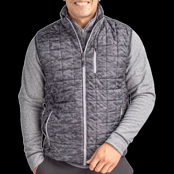 Cutter & Buck Rainier PrimaLoft Mens Eco Insulated Full Zip Printed Puffer Vest Thumbnail