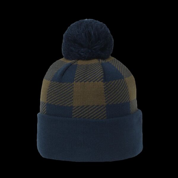 Plaid Watch Cap with Pom Thumbnail