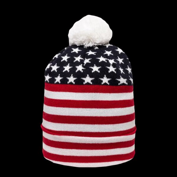 Americana Watch Cap W/Pom Thumbnail