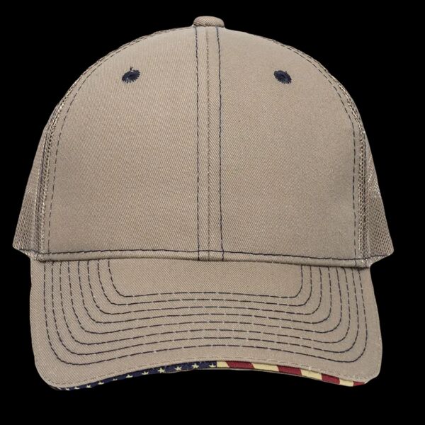 Twill Mesh Back W/Flag Sandwich Visor Thumbnail