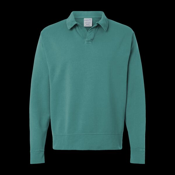 Unisex Garment-Dyed Polo Collar Sweatshirt Thumbnail