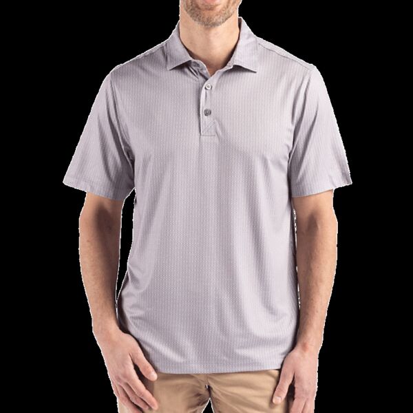 Cutter & Buck Pike Eco Shadow Check Print Recycled Mens Big & Tall Polo Thumbnail