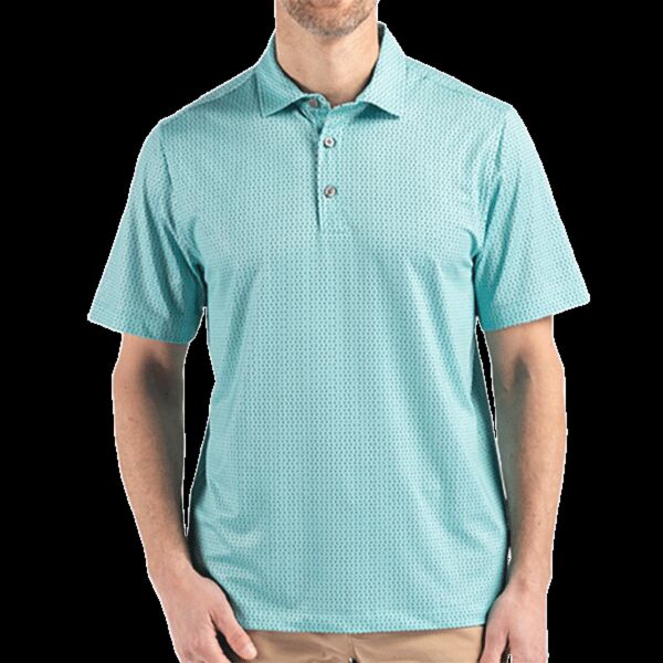 Cutter & Buck Pike Eco Shadow Check Print Recycled Mens Polo Thumbnail