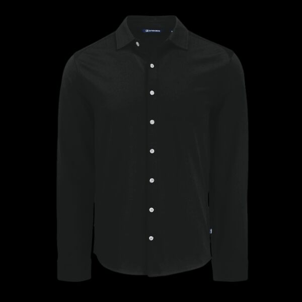 Cutter & Buck Advantage Tri-Blend Eco Soft Pique Long Sleeve Knitted Mens Button Down Thumbnail