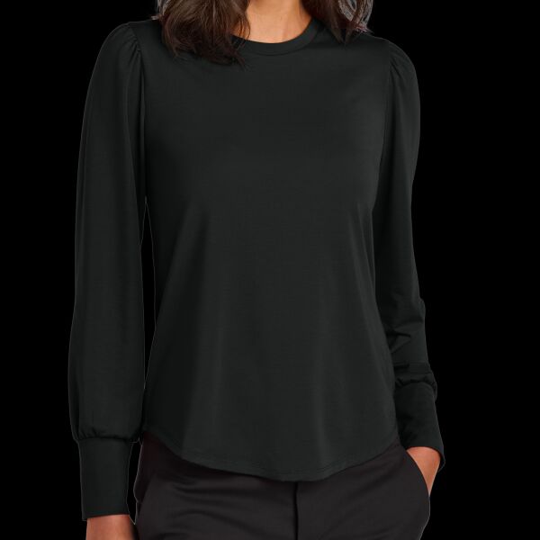 Women's Stretch Jersey Long Sleeve Blouson Top Thumbnail