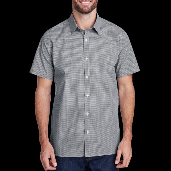 Men's Microcheck Gingham Cotton Shirt Thumbnail