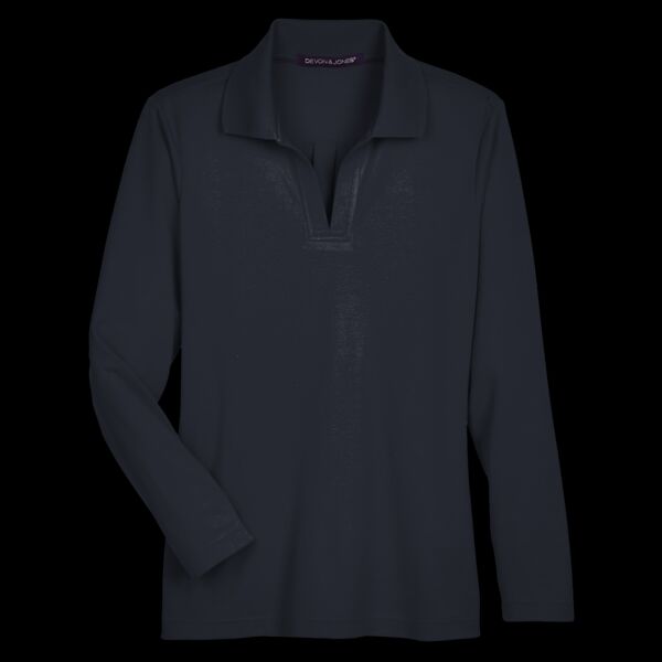 Women's CrownLux Performance® Plaited Long Sleeve Polo Thumbnail