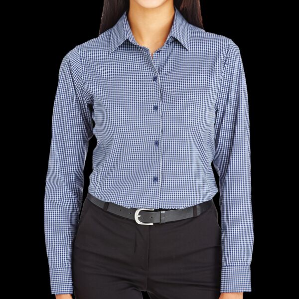Women's CrownLux Performance® Tonal Mini Check Woven Dress Shirt Thumbnail