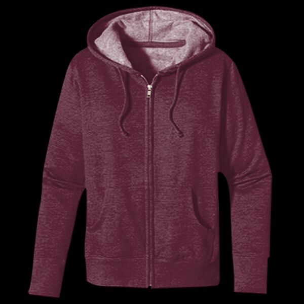 Women's Heathered Full-Zip Hooded Sweatshirt Thumbnail