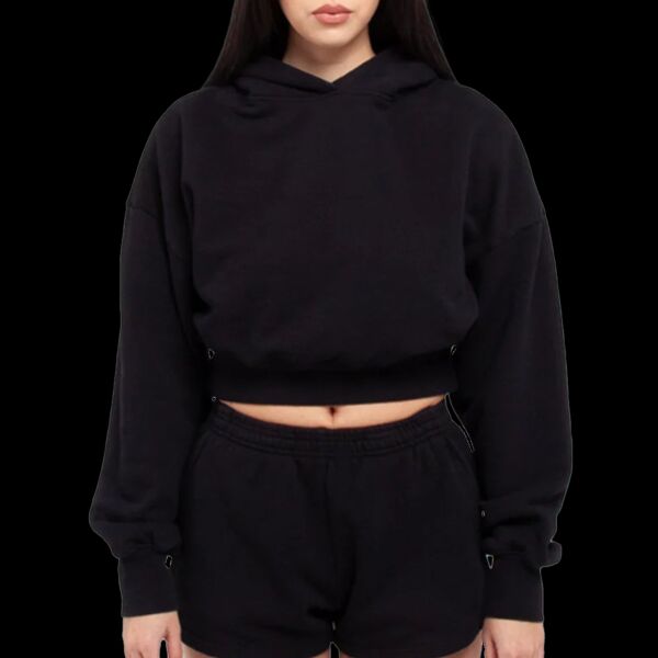 Women's Garment-Dye Crop Hooded Sweatshirt Thumbnail