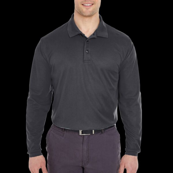 Men's Cool & Dry Long Sleeve Mesh Piqué Polo Thumbnail