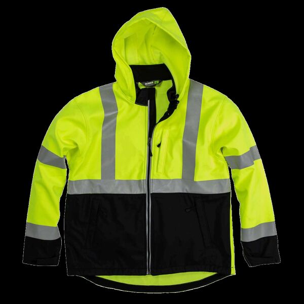 Men's Hi-Vis Class 3 Hooded Soft Shell Jacket Thumbnail