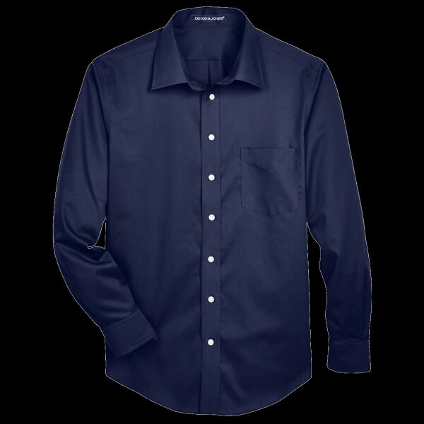 Men's Crown Collection® Solid Stretch Twill Woven Dress Shirt Thumbnail