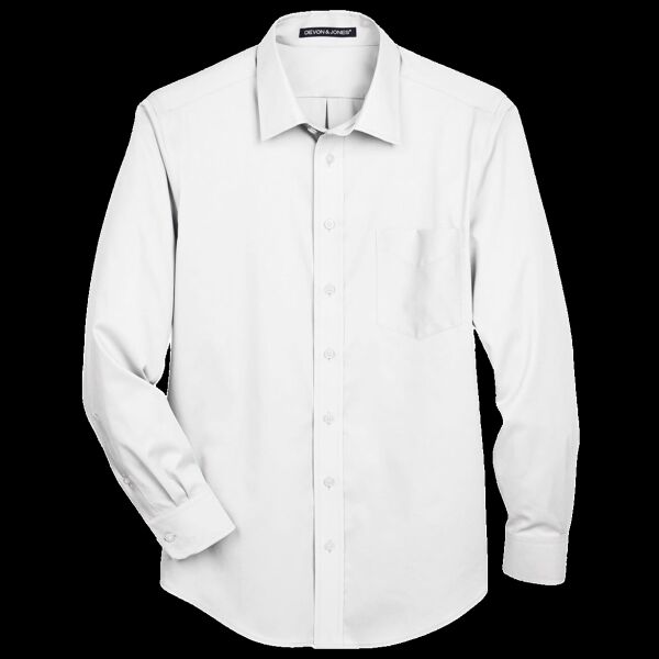 Men's Tall Crown Collection® Solid Stretch Twill Woven Dress Shirt Thumbnail