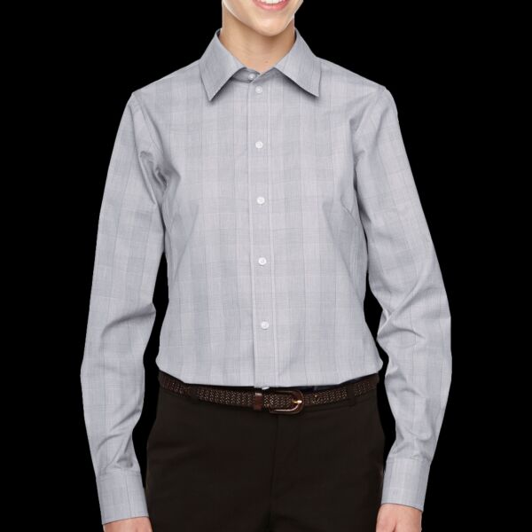 Women's Crown Collection® Glen Plaid Woven Dress Shirt Thumbnail