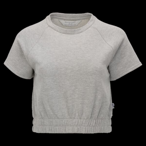 Women's French Terry Short Sleeve Cropped Crewneck Sweatshirt Thumbnail