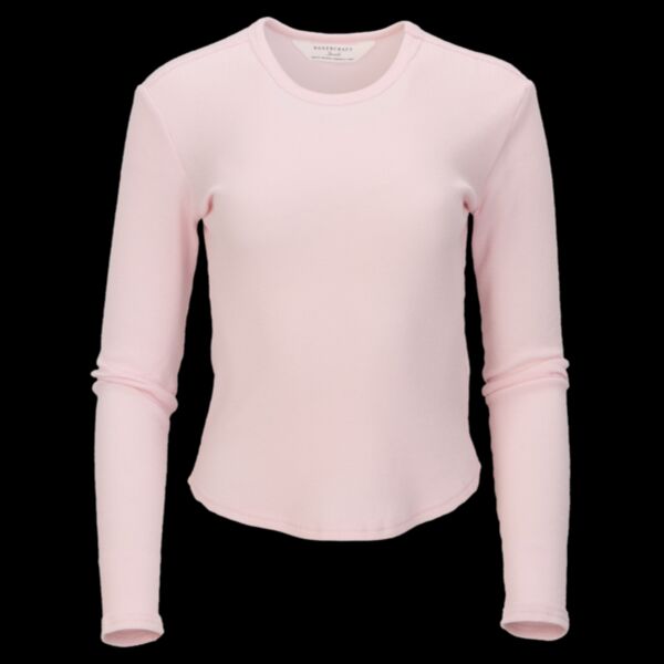 Women's Waffle Knit Baby Long Sleeve T-Shirt Thumbnail