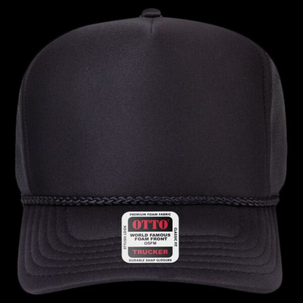 OTTO CAP 5 Panel High Crown Circle Mesh Back Trucker Hat Thumbnail