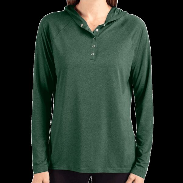 Cutter & Buck Coastline Epic Comfort Eco Recycled Womens Hooded Shirt Thumbnail