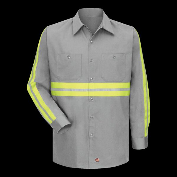 Men's Enhanced Visibility Long Sleeve Cotton Work Shirt Thumbnail