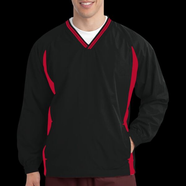 Tipped V Neck Raglan Wind Shirt Thumbnail