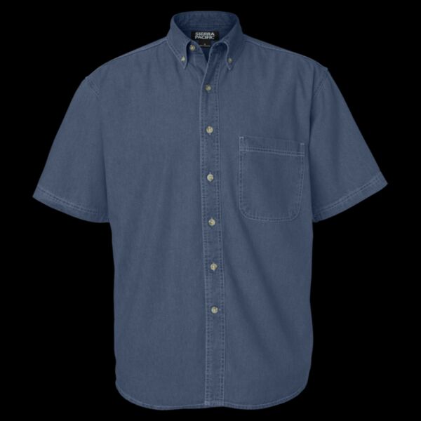 Men's Tall Denim Short Sleeve Shirt Thumbnail