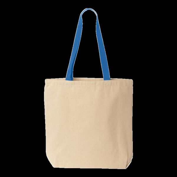 Natural Tote with Contrast-Color Handles Thumbnail