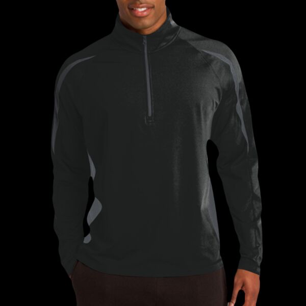 Sport Wick ® Stretch 1/4 Zip Colorblock Pullover Thumbnail