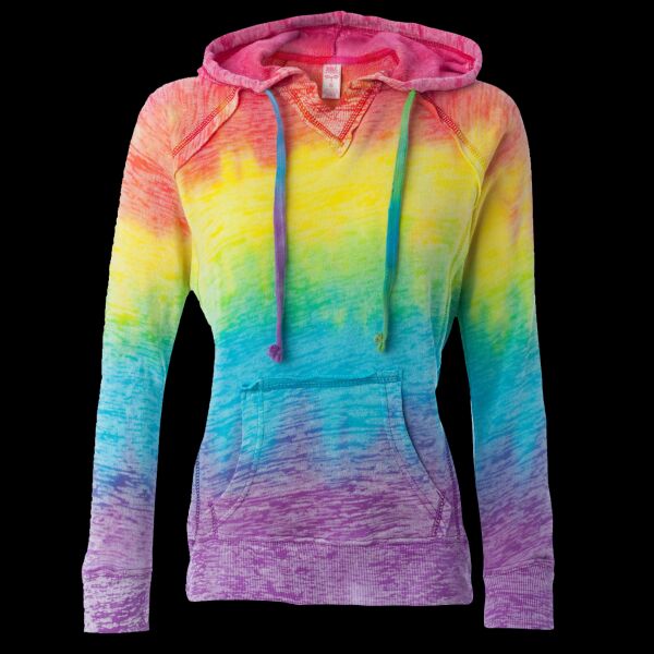 Women’s Courtney Burnout V-Notch Hooded Sweatshirt Thumbnail