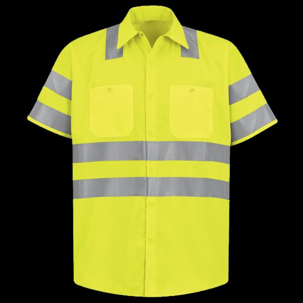 Men's High Visibility Safety Short Sleeve Work Shirt Thumbnail