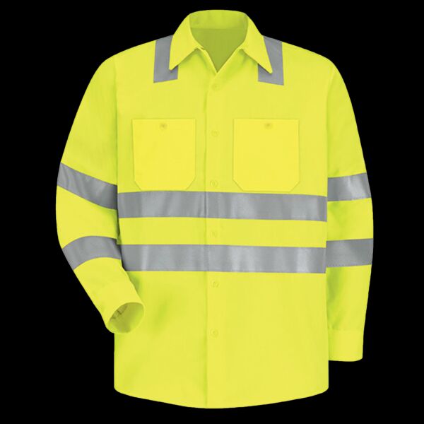 Men's High Visibility Safety Long Sleeve Work Shirt Thumbnail