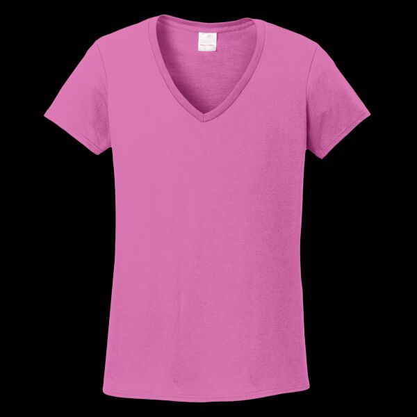 Women's Heavy Cotton 100% Cotton V Neck T Shirt Thumbnail