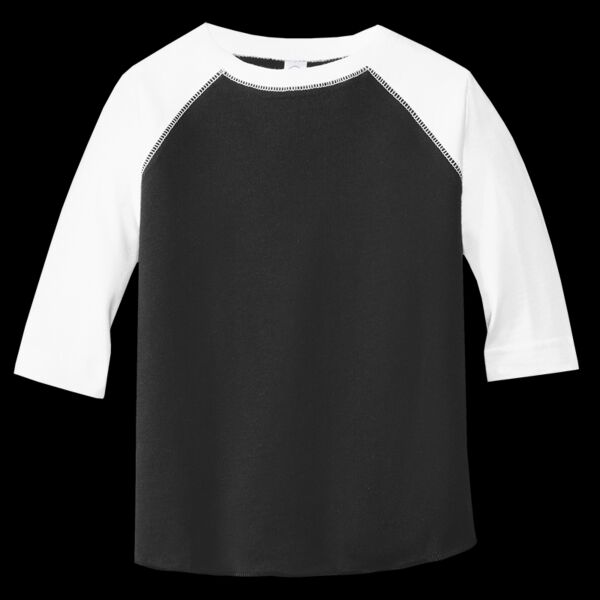 Toddler Baseball Fine Jersey Three-Quarter Sleeve Tee Thumbnail