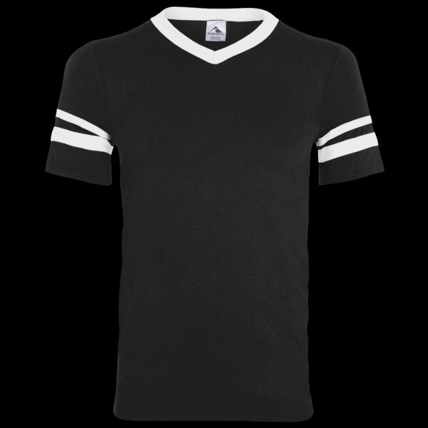 Youth V-Neck Jersey with Striped Sleeves Thumbnail