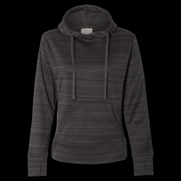 Women's Odyssey Striped Performance Fleece Lapover Hooded Sweatshirt Thumbnail