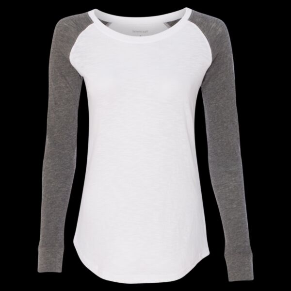 Women’s Preppy Patch Slub Long Sleeve T-Shirt Thumbnail