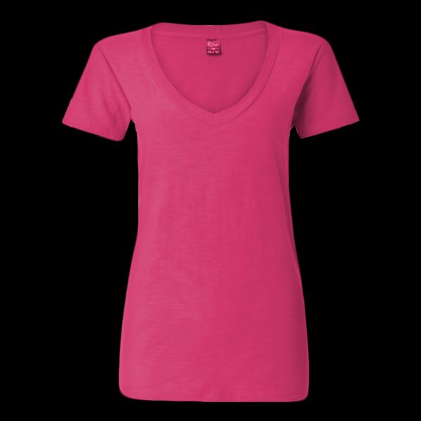 Women's V-Neck Slub T-Shirt Thumbnail