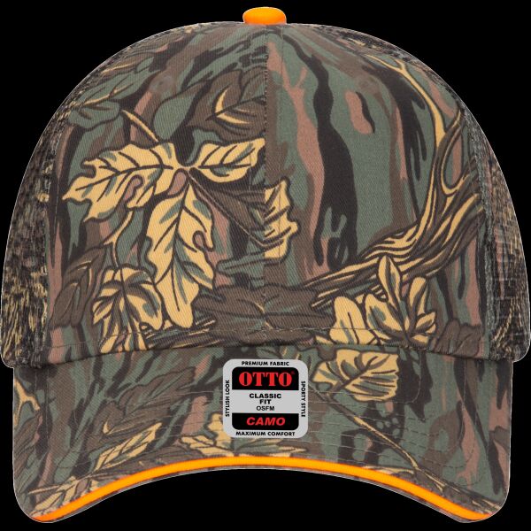 OTTO CAP Camouflage 6 Panel Low Profile Mesh Back Trucker Hat Thumbnail