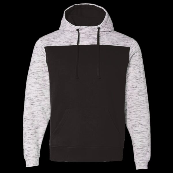 Men's Mélange Fleece Colorblocked Hooded Sweatshirt Thumbnail